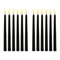 thumbnail image 1 of 12x Black LED Birthday Candles,Yellow Flameless Flickering Battery Operated LED Halloween Candles, 1 of 8