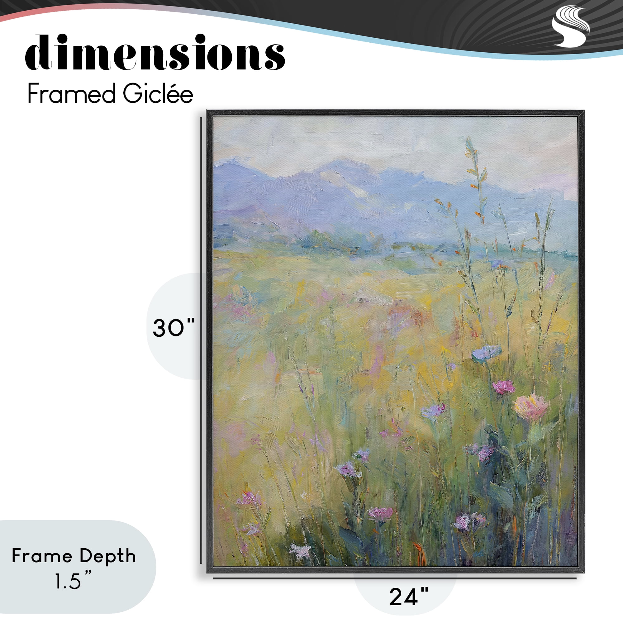Stupell Industries Peaceful Meadow's Embrace Black Framed Giclee Art, design by Svetlana Aleynikova