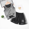 thumbnail image 4 of TOWED22 Infant Toddler Boy Sleeveless Tank Shirt + Graphic Shorts 2pcs Summer Outfits Clothes Casual Set(Grey,2-3 Y), 4 of 4