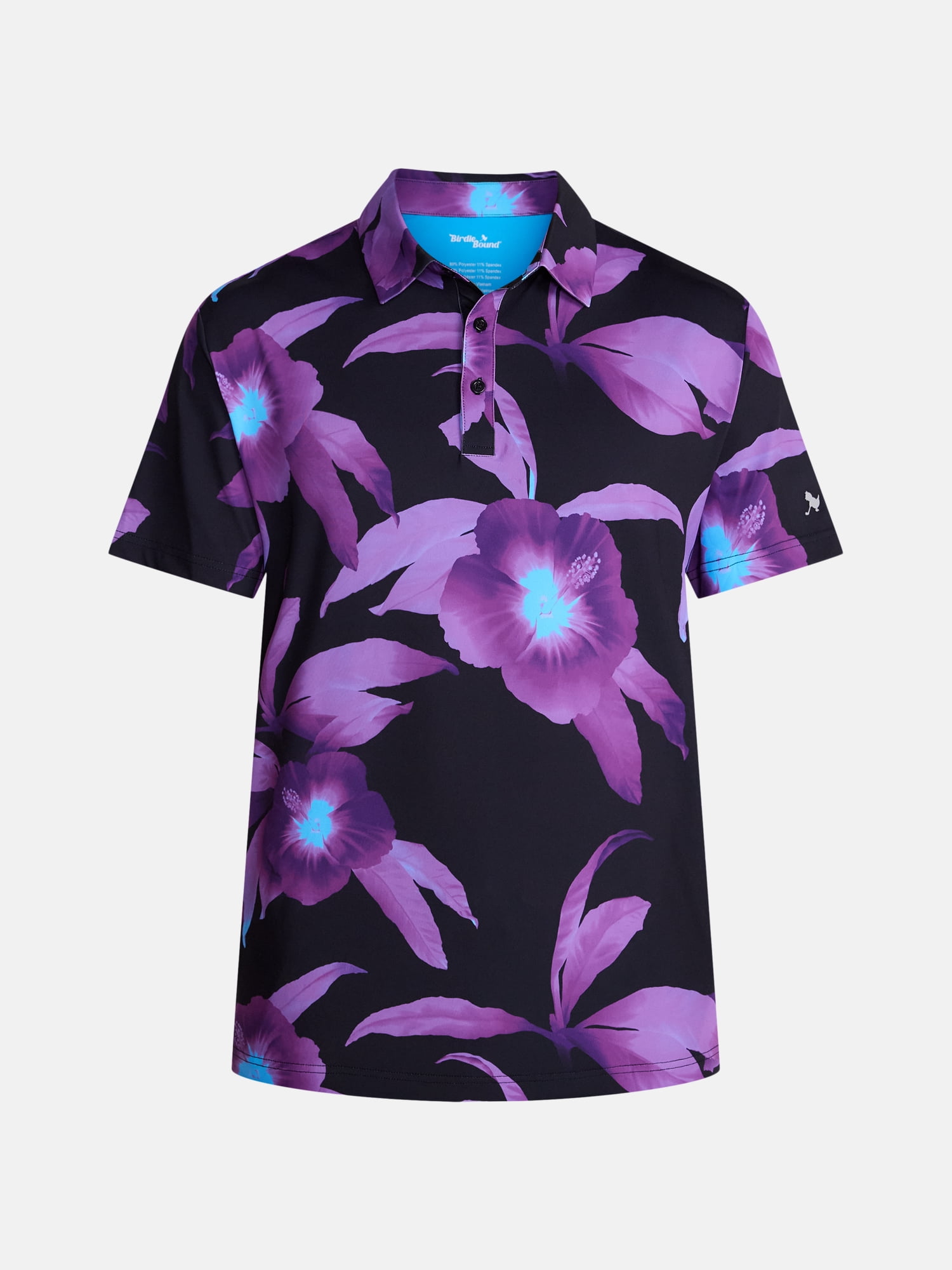 Birdie Bound Men's and Big Men's Midnight Bloom Polo Shirt, Sizes XS-4XLT