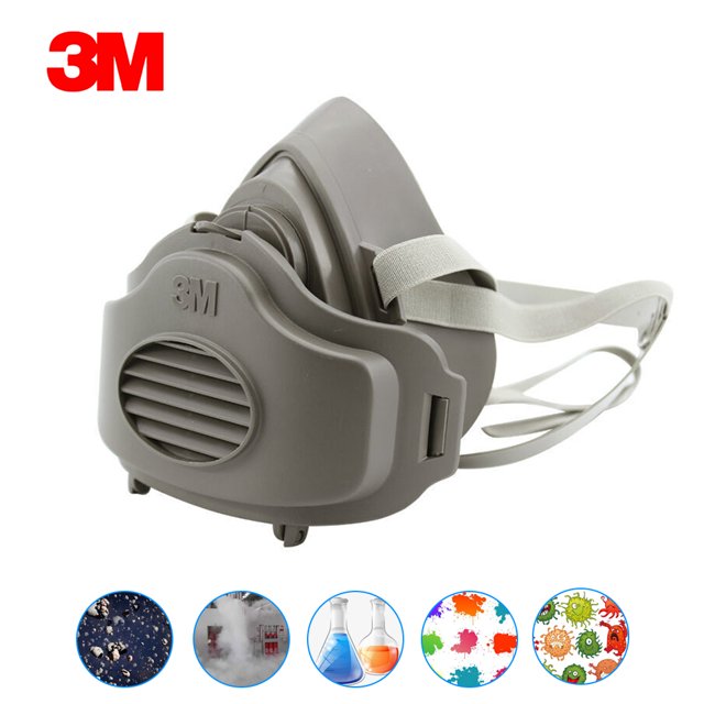 Mascarilla protectora Irfora 3M 3200 Máscara de polvo Respirador Media cara Máscara a prueba de polvo Anti Construcción industrial Polvo de niebla Niebla Seguridad Cartuchos de filtro de gas de algodó Irfora Mascarilla protectora