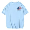 thumbnail image 2 of VgaVtl Independence Women T Shirt Short Sleeve Cotton Womens Tops Modern Fit Casual American Flag Vacation Patriotic Tops,Blue L, 2 of 5