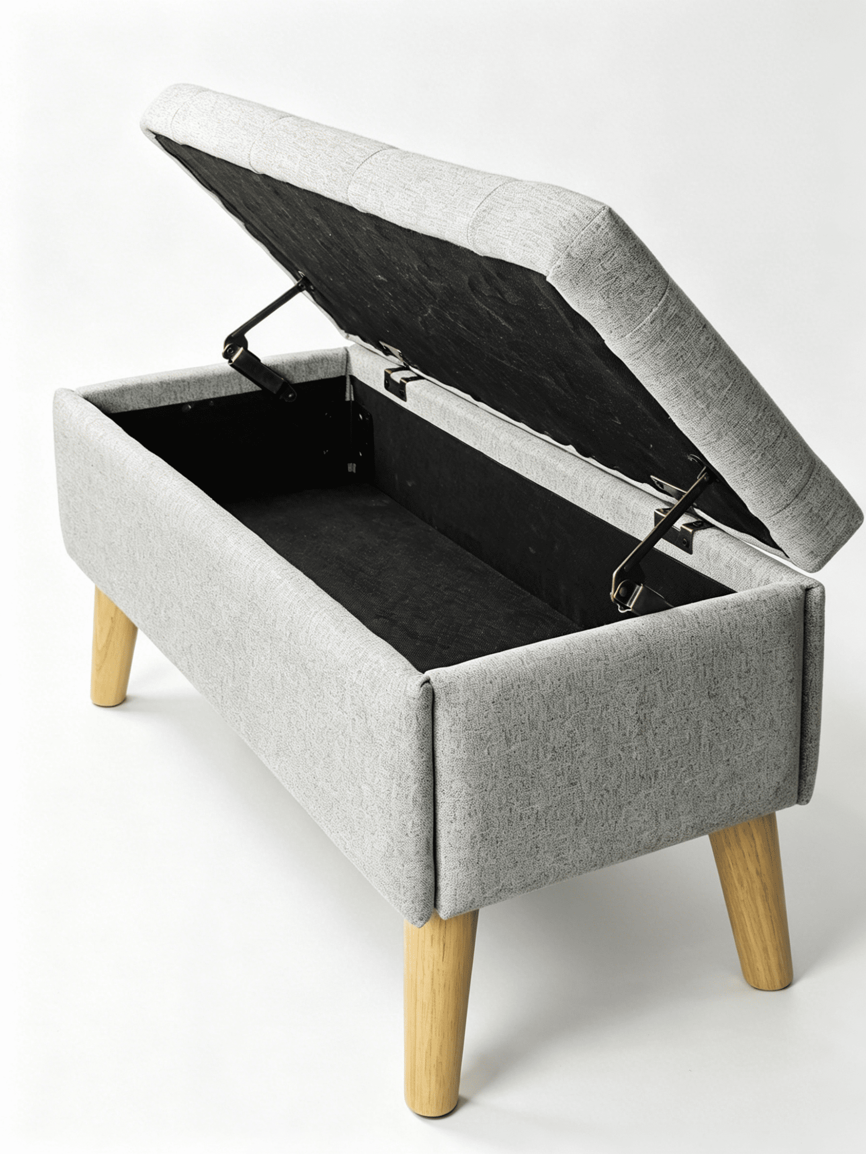 32" Wide Storage Ottoman Bench with Built-in Tray, Square Storage Ottoman for Extra Storage, Upholstered Footrest and End of Bed Bench, Perfect for Living Room, Bedroom, Sitting, Relaxing