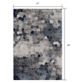 thumbnail image 3 of 2â€™ x 3â€™ Navy Blue Cobblestone Pattern Scatter Rug, 3 of 9