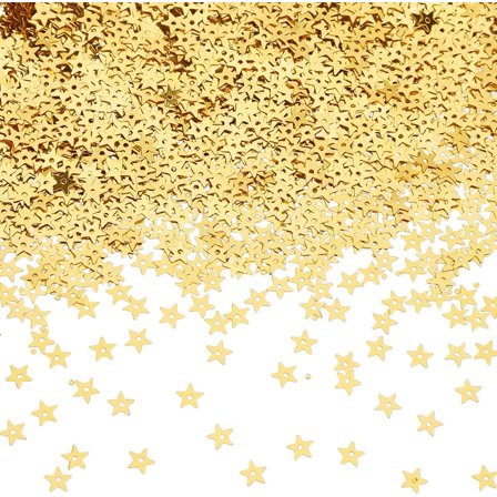 10000Pcs Gold Star Sequins Mini Hollow Star Sequins Embroidery Tiny Sew on Sequin with Holes DIY Loose Sequin for Sewing Dolls Jewelry Making Crafts Party Wedding Decorations Gold