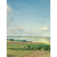 thumbnail image 2 of Julius Paulsen 19x24 Black Ornate Framed Double Matted Museum Art Print Titled: View of Hilly Landscape, High Sky (1888), 2 of 5