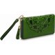 thumbnail image 3 of Women's Flora Genuine Leather Designer Wristlet Wallet Money Organizer (medium 7.87'(w) X 1.18' (d) X 3.94' (h), Green) Green Medium 7.87'(w) X 1., 3 of 4