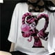 thumbnail image 3 of Camiseta Mujer Manga Corta Con Estampado NiñA Dibujos Animados Estilo GóTicopangjing, 3 of 4