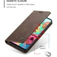 thumbnail image 2 of Funda de cuero para Samsung Galaxy A31, funda tipo cartera de cuero, diseño clásico con ranura para tarjetas y cierre magnético, funda plegable para Samsung Galaxy A31, 2 of 7