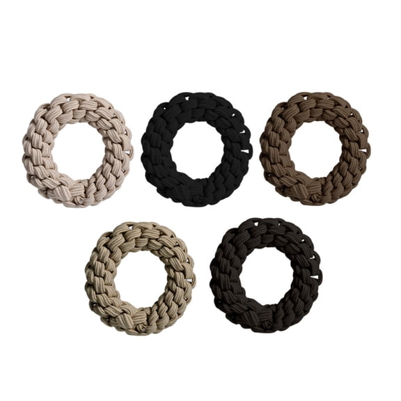 Braided Hair Ties, 5 Colors High Elastic Thick Hair Bands, No Damage No Slip Ponytail Holders, Stretchy Scrunchies for Thick/Thin Hair, Durable Hair Elastics for Sports Daily Use