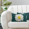 thumbnail image 5 of Daisy Flower Teal Lumbar Pillow Covers 12x20 Inch White Petal Floral Bloom Decorative Pillow Cases Spring Summer Seasonal Cushion Covers Farmhouse Home Decor for Porch Couch Outdoor Set of 2, 5 of 6