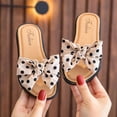 thumbnail image 3 of Fortune Kid Girls Summer Beach Slippers Toddler Dots Open Toe Slide Slippers Nonslip Cross Slippers, 3 of 9