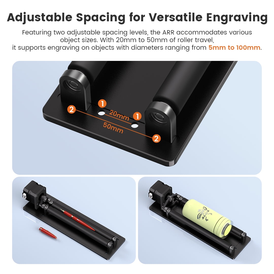 ARR1.0 Rotary Roller La/ser Engraver Y-axis Rotary Roller For Laser Cutting Machines Engraving Cylindrical Objects Cans