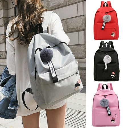 Computer Bags School Bags Solid Fur Backpacks College wind Nylon Bag High School Student