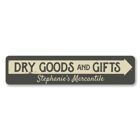 Dry Goods & Signs Arrow Mercantile Company Store Name Aluminum Sign - 4x18 inches