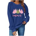 thumbnail image 2 of Wancir Sweatshirt Women Merry Christmas Letter Print Long Sleeve Sweater Xmas Crewneck Pullover Casual Blouse Tops, 2 of 4