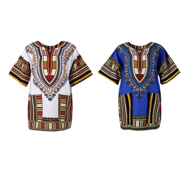 Paquete De 2 Camisas Dashiki Para Hombre, Ropa Colorida Con Estampado De Bordado Africano, Caftán Soledad vestidos africanos para mujeres
