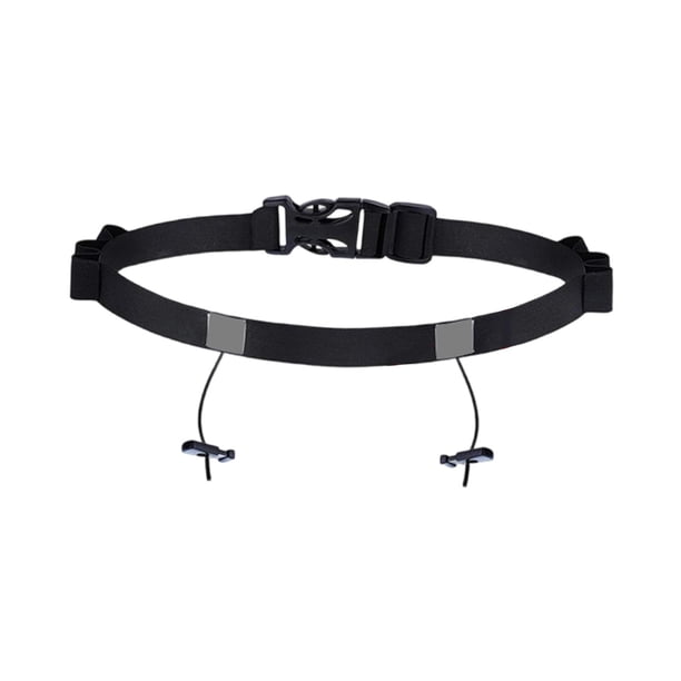 Cinturón elástico para triatlón y running, práctico portanúmeros, accesorio deportivo unisex. negro