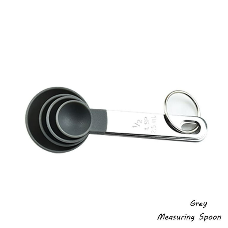 4pcs Stainless Steel Handle Measuring Spoon And Plastic Measuring Cup With  Scale