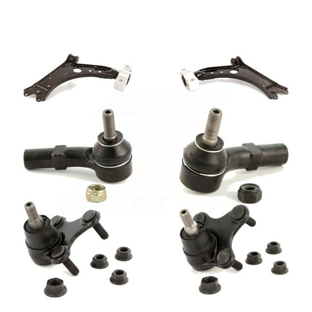 TOR Front Suspension Control Arm with Tie Rod End and Ball Joint Kit (6Pc) for Car Volkswagen Jetta Golf Rabbit GTI Audi A3 Eos Quattro - Left Right Side (Driver Passenger) KTR-103980