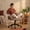 Grey-Teddy, variant on Peispie Criss Cross Office Chair with Foldable Armrests & Wheels, Beige Fabric Desk Chair 300lbs, Mid Back Waterproof Ergonomic Swivel Office Chair for Sitting Cross-Legged, Vanity, Beige