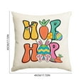 thumbnail image 3 of Uutvery Easter Pillow Cover, Rabbit Egg Design Imitation Linen Cushion Case, Sofa Bedhead Home Decoration, 17.72x17.72 Inches, 3 of 6
