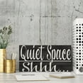 thumbnail image 3 of Quiet Space Shhh Wood Sign Funny Office Decor Wall Decoration Rustic Wood Sign Hanging Vintage Home Decor Wooden Farmhouse Wall Decor For Living Room Decor 12" X 6", 3 of 7