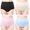 Multicolor, variant on 4Pcs Women Underpants Plus Size Solid Color Breathable High Elasticity Intimacy Anti-septic Soft High Waist Women Briefs for Daily Wear,Black