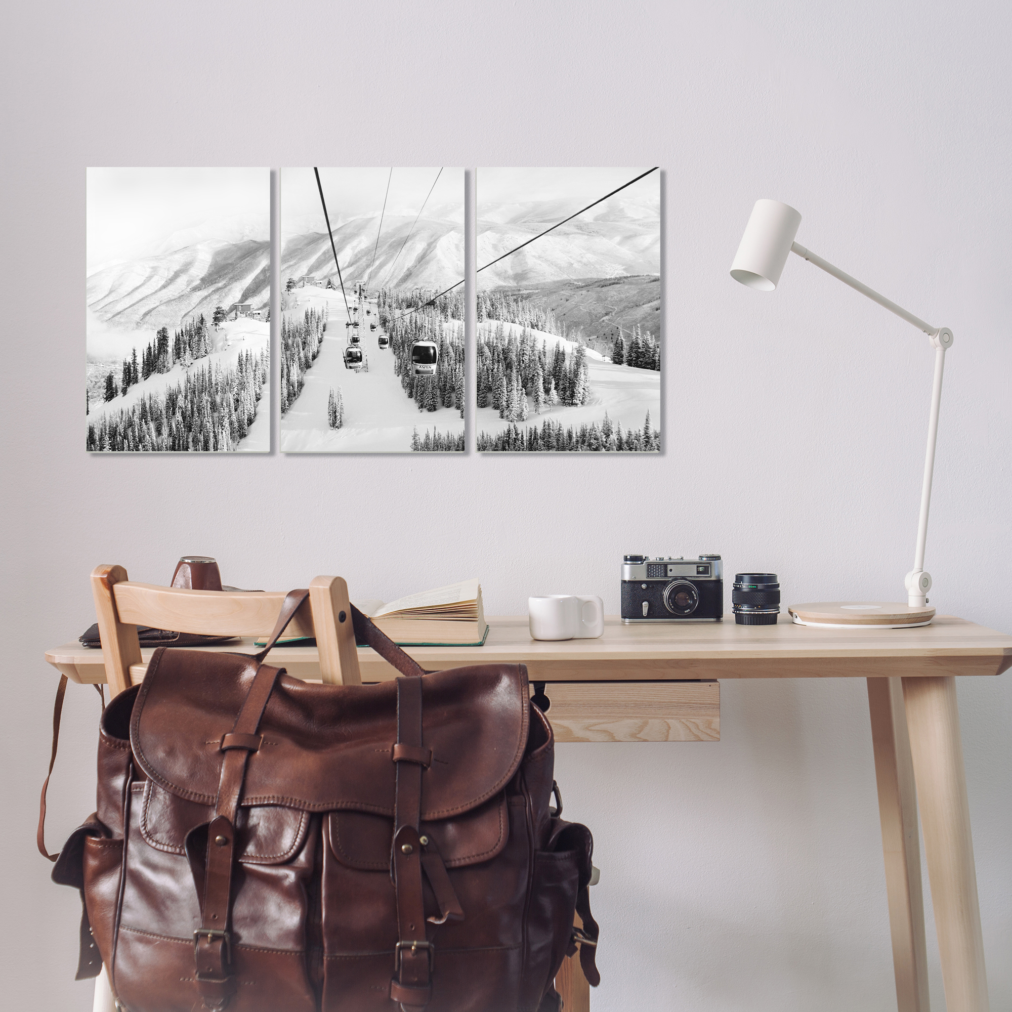Stupell Indtries Snowy Ski Mountain Tops Landscape Gondola Ride Adventure,11 x 17,Design by Danita Delimont