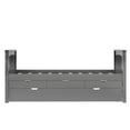 thumbnail image 5 of Harper & Bright Designs Twin Platform Bed with Trundle and Drawers, Solid Wood Daybed with Headboard and Footboard for Bedroom, Gray, 5 of 7