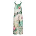 thumbnail image 4 of DDAPJ pyju Womens Sleeveless Jumpsuits Cute Mushroom Print Boho Overalls Spaghetti Strap Wide Leg Romper for Women 2024 Summer Linen Casual One Piece Playsuits with Pockets Flash Deals Z-Light Green M, 4 of 7