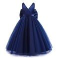 thumbnail image 4 of Ticikt Girls Flower Girl Dress Tulle Lace Wedding Party Bridesmaid Birthday Pageant Formal Dresses,Color:Navy,Size:7-9 Years, 4 of 9
