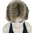 thumbnail image 5 of Women's Short Curly Wavy Wig Synthetic Hair Full Wig for Daily Use, 6 inches, Light Golden Brown, 5 of 8
