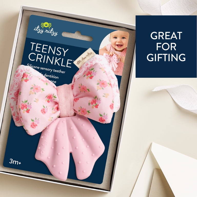 Itzy Ritzy Teensy Crinkle Teether, Silicone, Plush, Crinkle Sounds