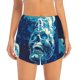 thumbnail image 2 of Balery Abstract Blue Skull Pantalones cortos deportivos para mujer con forro y dos bolsillos, elásticos, para entrenamiento, gimnasio, yoga-Large, 2 of 7
