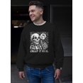 thumbnail image 2 of Creep It Real Skeleton Halloween Graphic - Men's Sweatshirt, 2 of 4