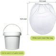 thumbnail image 2 of Paint Strainer Bags,Happon 5 Pack 5 Gallon Paint Filter Bag White Fine Mesh Disposable Bag Bucket Strainer with Elastic Drawstring Top Opening for Paint Gardening, 2 of 7