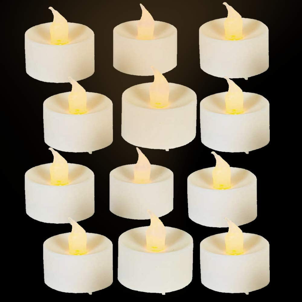 Kicko Flameless Tea Lights 12 Pack 1.5 Inch Electric White Candles