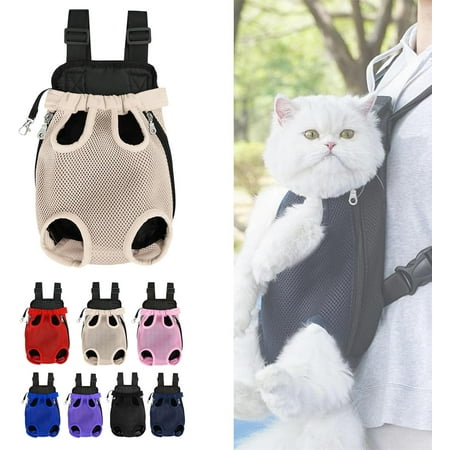 Hgudesign Furry Pawsy Carrier  Furry Pawsy Carrier  Adjustable Pet Front Dog Carrier Backpack Travel Bag  Puppy Carrier Sling Backpack  Holder Papoose for Dog Baby Body (Black L)