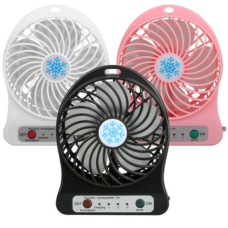 Mini Handheld Fan Desk Cooling Fan, Small Personal Portable Table Fan with USB Rechargeable 1200mAh Battery Operated Cooling Electric Fan LED Light for Travel Office Room Outdoor (Best Household Fans 2019)