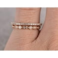 thumbnail image 5 of 1.00 Carat 2 pcs Moissanite Diamond Wedding Ring Set Stacking Curved Design art deco Ring set in Silver and 18k Rose Gold Plating, 5 of 6