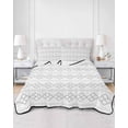 thumbnail image 2 of Quilt King Size Bedding Set, Grey Boho Reversible Summer Quilt 3 Pieces, Vintage Ethnic Tribe Abstract Art Lightweight Bedspreads Coverlets with 2 Pillow Shams for All Seasons, 2 of 5