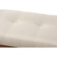 thumbnail image 4 of Baxton Studio Caramay Modern and Contemporary Light Beige Fabric Upholstered Walnut Brown Finished Wood Bench, 4 of 7