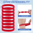 thumbnail image 5 of 10Pcs Word Silicone Cord Bracelet Wristband Dark Red 1/2 inch(1.2cm) Inner Diameter: 2-3/8 inch(6.1cm), 5 of 8