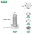 thumbnail image 3 of Uxcell 4-Pack Tornillo de Cabeza Hexagonal con Tuercas, Arandelas Planas y de Bloqueo M5x10mm, 3 of 6