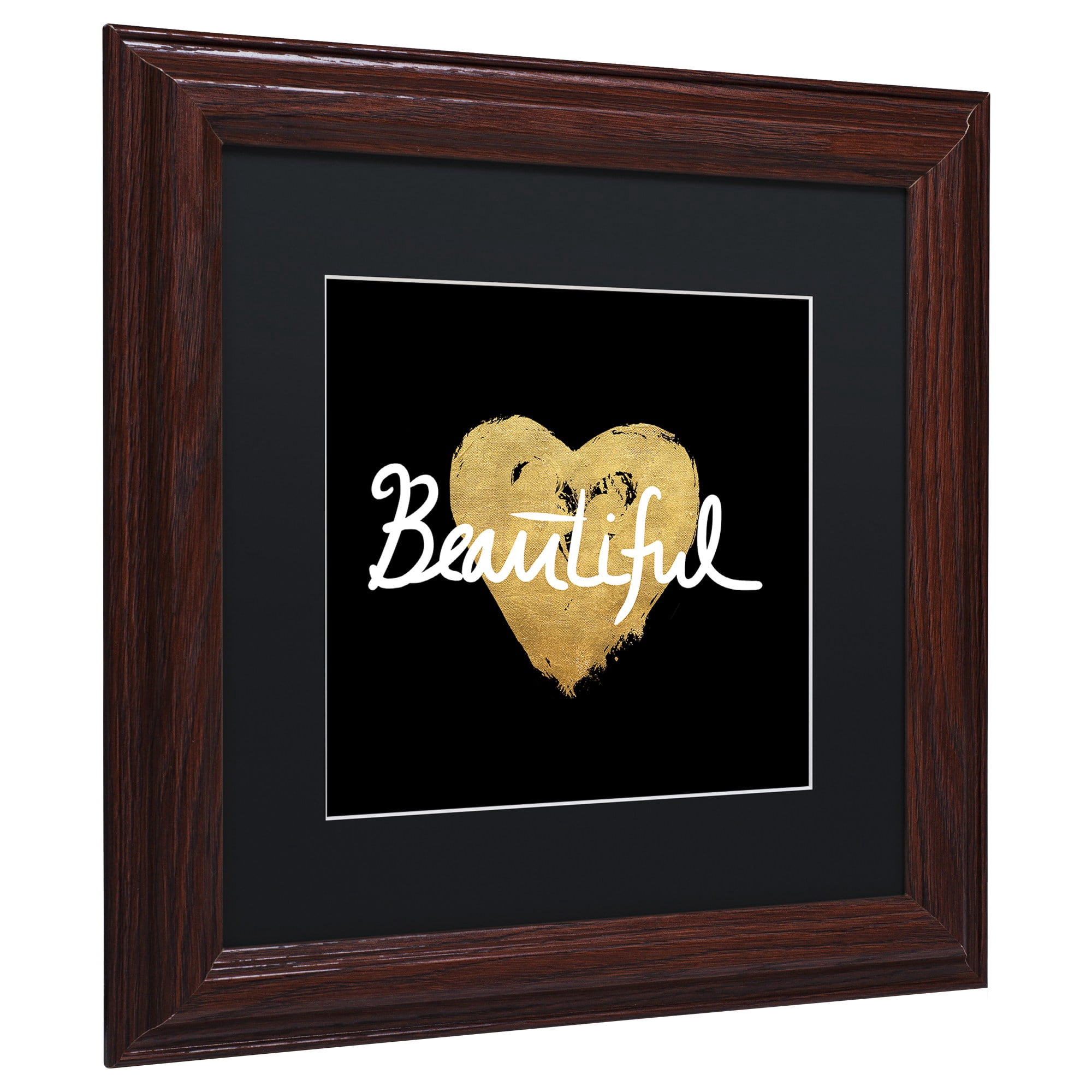 Trademark Fine Art ALI5688-W1111BMF Beautiful On Black by Lisa Powell Braun, Black Matte, Wood Frame 11x11-Inch