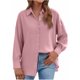 thumbnail image 2 of Craaazy Women's Relaxed Fit Collared Blouse, Solid Color Long Sleeve Button Down Top, Loose Comfy Cotton Casual Shirt for Spring & Fall Gifts, 2 of 5