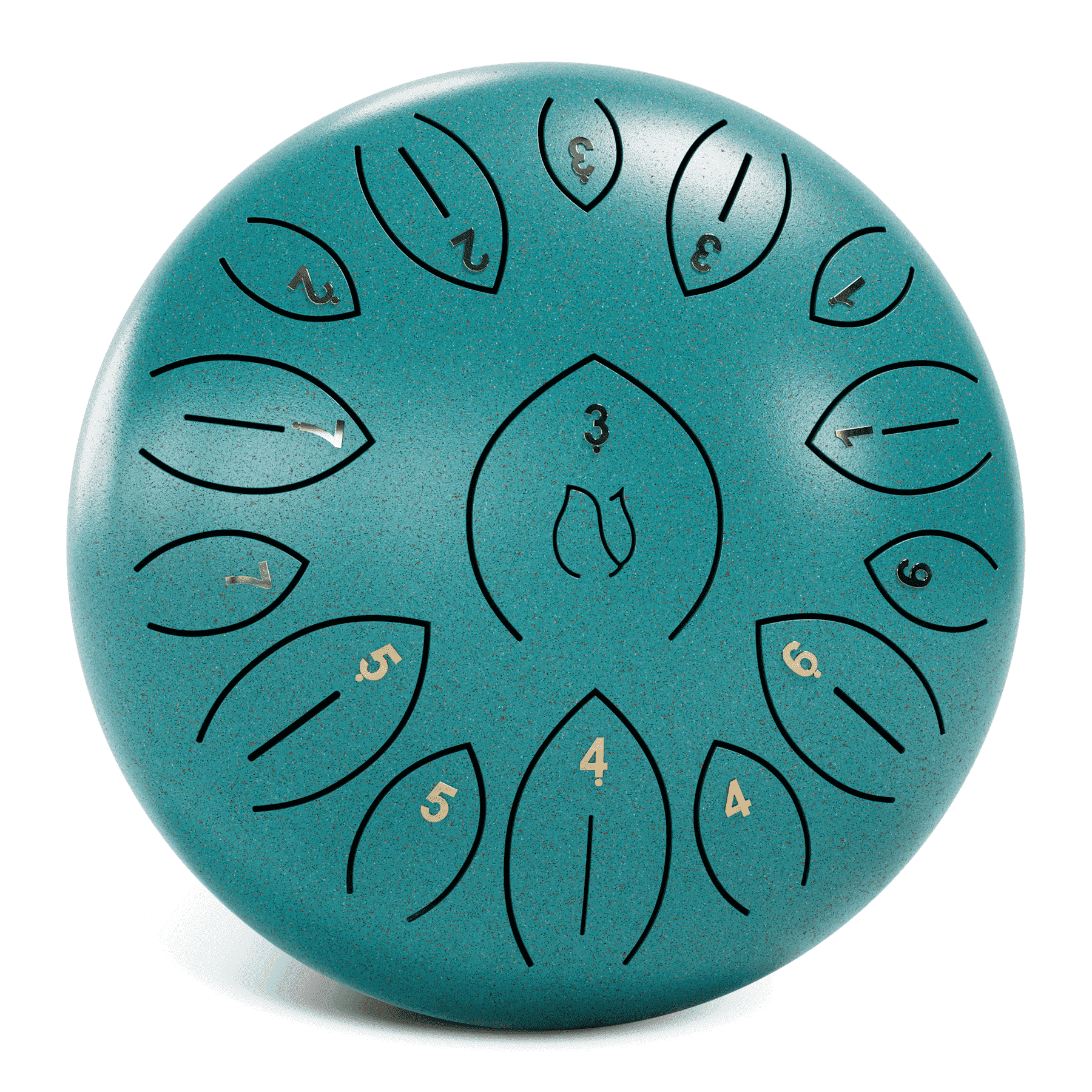 Lidguni 12" 15-Notes C Major Rain Drum, Tongue Pan Drums for Kids Adults, Malachite Green