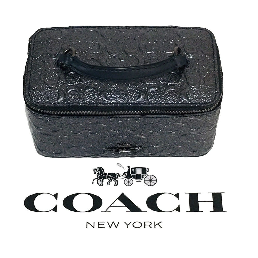 COACH Vanity Case in Signautre Leather in Charcoal