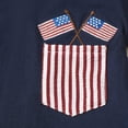 thumbnail image 5 of Toddler Boy Clothes Sets 4th of July Baby Boy Outfit Adorable American Flag Pocket T-Shirt & Stripe Shorts 2-Piece Outfit, 5 of 7